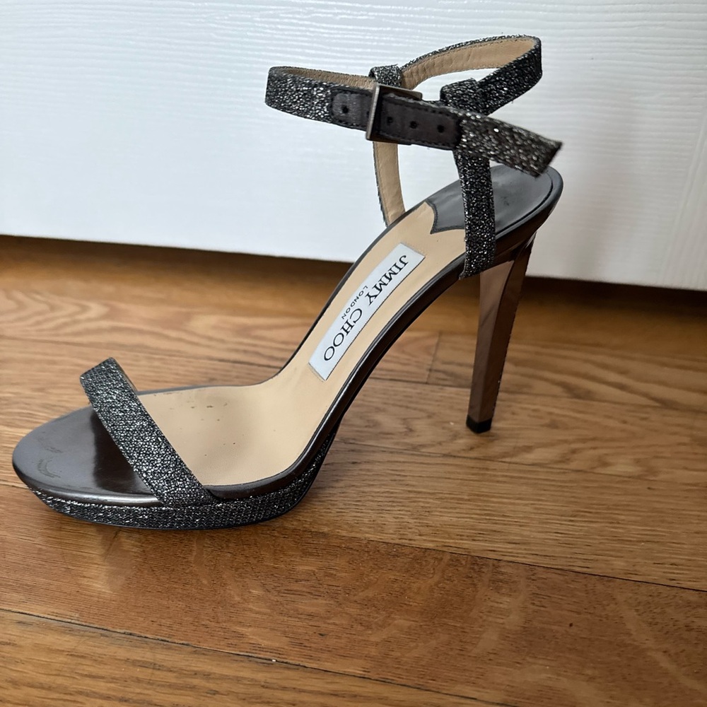 Jimmy Choo Black Glitter Women's Heels